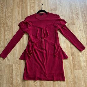 Zara red body con dress